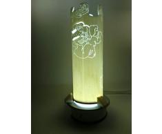 LAMPADA DA TAVOLO E DA SCRIVANIA LED IN PVC"TEMA MUSICALE" COLORE AVORIO CHIARO, ABAT JOUR DA COMODINO ARTISTICA A LUCE NOTTURNA, COMPLEMENTO D'ARREDO INTERAMENTE FATTO A MANO