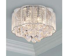 Bestier moderno cristallo goccia di pioggia tamburo lampadario ombra illuminazione a soffitto montaggio a filo lampada a sospensione a LED per sala da pranzo bagno camera da letto soggiorno