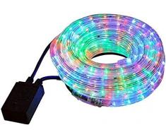 Deals-TUBO LUMINOSO LED LUCI DI NATALE IMPERMEABILE ESTERNO MULTICOLOR RGB (20m)