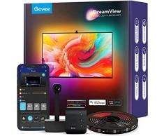 Govee TV LED Striscia, RGBIC Luci Smart Retroilluminazione WiFi 5m con Fotocamera, Strisce LED RGBIC per TV e PC 75-85 Pollici, Controllo con Alexa, Google Assistant e App DreamView T1
