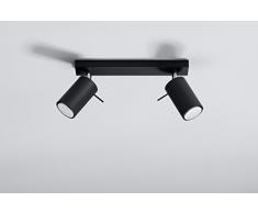 Sollux Lighting Ring 2 - Lampadario in acciaio, colore: Nero