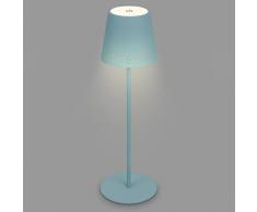 Briloner - Lampada da tavolo senza fili, 2 lampade in 1, lampada comodino dimmerabile, Lampada da Esterno, abat jour da comodino, lampada da tavolo ricaricabile, lampada scrivania, blu-tortora