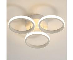 Plafoniera LED Soffitto Moderna 30W, Lampada da Soffitto 3300LM 3000K, Plafoniere 3 Rotonda Acrilico per Cucina, Soggiorno,Camera da Letto, Corridoio,Ufficio (Bianco)