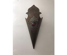 Applique da Muro Lampada Lanterna Alluminio Art Marocco MOROCCHINA Etnico Handmade 1048