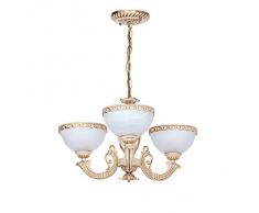 Lampada sospensione stile liberty / 3 Lucis / Shabby Chic / Lampada interna / Vetro smerigliato con rifinitura / JS1/4/170