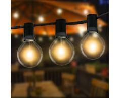 Catena Luminosa Esterno, Litogo 10.5m G40 25+2 Filo Di Lampadine Da Esterno Luci Giardino Esterno Impermeabile, Per Terrazzo, Giardino, Balcone, Barbecue, Natale, Matrimonio