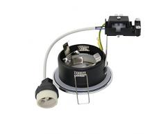 Faretto a incasso rotondo IP65, 230 V, supporto per attacco GU10, per lampadine a LED e alogene da 50 mm