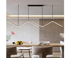 LED Lampadario/Lampada a sospensione Sala Tavolo da Pranzo Plafoniera Dimmerabile Soggiorno Cucina Lampadari Telecomando Luci Moderna Altezza Regolabile Soffitto Lampada per Ufficio Sbarra Corridoio