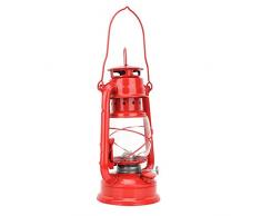 Lampada a petrolio vintage, lanterna di uragano di emergenza in vetro trasparente a parete, corridoio camera da letto soggiorno festa festa pub decorazione luce, regalo di compleanno(Rosso)