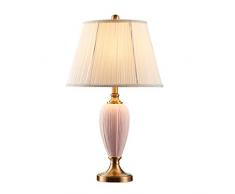 Lampada da tavolo decorativa in tessuto ceramico Lampada da tavolo classica/classica e paralume (H: 57cm) ((senza lampadina)