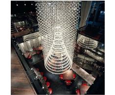 Gowe 9 lampadine LED D80 CM Staircase moderno lampadario di cristallo rotondo cerchi lampadario a goccia lampadario illuminazione UE10