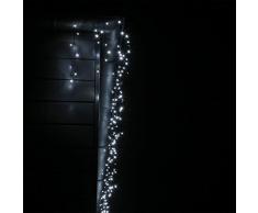 Tenda Luce LED Colore Bianco Freddo Esterno Tenda Luminosa a Cascata Illuminazione Natale 12 Metri 600 lampadine LED per Giardino, Terrazza, Balcone, Casa, Grondaia