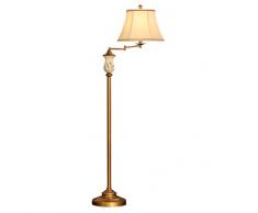 GJIF - Lampada da terra Lampada da terra retrò Lampada da terra placcata rame anticata adatta per soggiorno camera da letto - interruttore a pedale (E27)