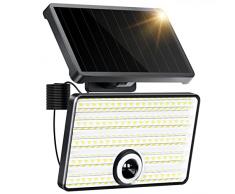 Quntis 85Leds Luce Solare Esterno con Sensore di Movimento, 3 Modes Faretto Solare, IP65 Impermeabile Luci Solari Esterno, Lampade Solari da Parete Esterni con Estensore Giardino Garage Lampada Solare