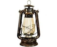 CENPEK Lanterna vintage da 30 cm, lanterna a olio, lampada a olio, lanterna a cherosene, stile retrò, lampada a olio, lanterne da tavolo, per casa, giardino, campeggio, citronella, colore: bronzo