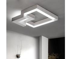 30W LED Plafoniera Moderno Acrilico Bianca Pendente Lampadario Elegante Design Piazza Lampada da Soffitto Camera da Letto Soggiorno Sala da Pranzo Illuminazione a Soffitto A-D50cm White Light