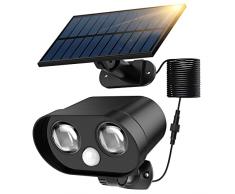 MPJ - Lampada solare a forma di gufo per esterni, con sensore di movimento, IP65, impermeabile, con cavo da 4,8 m