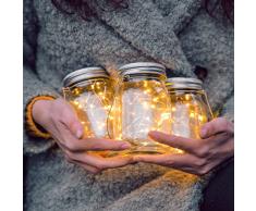 Lanterne da Esterno solari | 3 Pz | 20 Led’s Luce | Lanterne Illuminazione | Lampade da Giardino Esterno