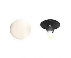 Artemide- Dioscuri lampada da soffitto / lampada da parete Ø14cm. Lampada sferica in vetro acidato soffiato a bocca. Fatto in Italia & Lampada, Materiale Plastico, Nero, Taglia Unica