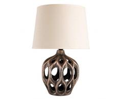 MONTEMAGGI Glam Chic Lampada da Tavolo Ceramica Bronzo Traforata Variante Unica