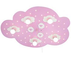 Elobra, Lampada da soffitto per bambini, a forma di nuvoletta, con funzione luce notturna, attacco E14, classe di efficienza energetica A