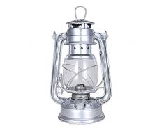 Lampada al Cherosene, Lampada da Cherosene Vintage da 25 Cm,Tenda da Campeggio Portatile, Lampada A Sospensione Appesa A Lanterna, Lampade A Olio Classiche, Lampade da Tavo Argento