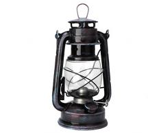 Jacksing Lanterna Vintage, 24 cm Lanterna Classica a Cherosene Lampada a Petrolio Lanterna accesa Appesa/Tavolo Lanterna tremolante Luci da Campeggio per Esterno Interno