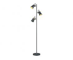 Moderna lampada a stelo a LED in nero opaco con 3 faretti orientabili variabilmente, altezza 160 cm – ambiente di luce unico dal design raffinato