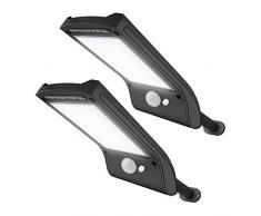 Bruture Luci Solari,36 Led Lampada Wireless ad Energia Solare da Giardino con Sensore di Movimento,IP65 Impermeabile Solar Lights per Muro Terrazzino Cortile( 2 Pack )