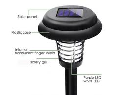 SUMTTER Repellente Anti-Mosquito Lampada Antizanzare Lampadina Alimentato Ad Energia Solare LED Leggero Zanzara Insetticida Lampada Garden Lawn (Nero)