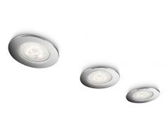 Philips 591001116 Sceptrum Set di 3 Faretti a LED da Incasso, Cromo