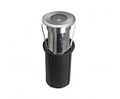 LineteckLED® - E02.003.02N Faretto led segnapasso da incasso in alluminio spazzolato 2W 12V 4500K luce naturale 180 lumen IP65 per esterno per percorsi luminosi