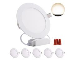 5er Greenclick 12w LED Round Panel bianco Faretto da incasso dimmerabile dimmerabile, estremamente piatto, 220V 960Lumen Sostituisce la plafoniera a LED da 100W tubi fluorescenti (4000k Round Panel)