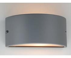 applique lampada da parete per esterno moderno illuminazione giardino mezzaluna SILVER