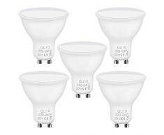 Vicloon Lampadine LED GU10, 6W Equivalenti a 40W Lampadina a Incandescenza, 50W Lampadina Alogena, Luce Bianca Calda 3000K, 450lm, Angolo del Fascio di 120°, Non Dimmerabile GU10 Faretto, 5 Pezzi