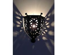 Etnico Arredo Applique da Muro Lampada Lanterna in Ferro battuto 1355 Marocco Stile Arabo MOROCCHINA Etnica
