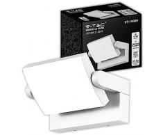 V-TAC Lampada da Parete per Esterno o Interno 17W - Lampada Muro Bianca Regolabile - Applique da Parete Moderno in Alluminio per Giardino, Terrazzo, Corridoio, Balconi - IP65 - Luce Calda