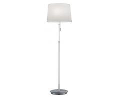 TRIO Leuchten Lyon - Lampada a stelo in metallo, colore: nichel opaco/bianco