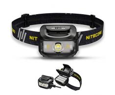 Nitecore NU35 Lampada Frontale Led Ricaricabile - Dual Power Hybrid - LED 460 Lumen - Con Luce Rossa - Torcia Frontale Impermeabile IP66 (NERO)