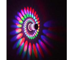 Coocnh Lampada da Parete RGB in alluminio applique da parete 3W LED parete moderna Faretti Lampada effetto lampada del corridoio bagno apparecchio Multicolore