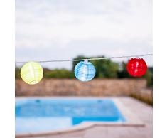 Catena di 20 luci LED con lanterne in tessuto impermeabile colorato per uso interno ed esterno di Lights4fun