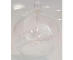 Lampada ad olio in vetro, lampada ad petroleo in vetro transparente con guida per stoppino dellammortizzatore infantile, lampada ad petroliob di cristallo chiaro soffiato a bocca, diametro: 10 cm, altezza di circa 9,5 cm, Oberstdorfer Glashuette