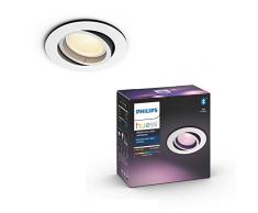 Philips Hue White and Color Ambiance Centura, Faretto ad Incasso Smart, Base Rotonda, con Bluetooth, 6 W, Bianco