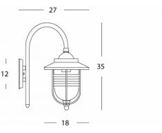 Applique in basso lampada classica illuminazione da esterno ruggine 60w