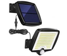 MPJ Luce Solare Led Esterno con Sensore di Movimento [118LED] Luci Solari da Esterno, IP65 Impermeabile LED Lampade Solari da Esterni con Estensore da 5M Giardino Garage [1 Pezzi ]