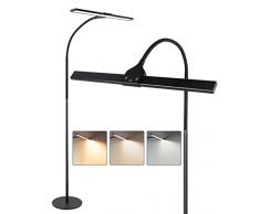 Homefire Lampada a stelo a LED dimmerabile per soggiorno, lettura, moderna, 10 W, Touch Control Control - Lampada da ufficio con timer e funzione memoria, regolabile a collo di cigno altezza: 156 cm