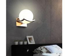 Egomall Lampada da parete in vetro Luce della parete del LED per la camera da letto, bagno, disimpegno