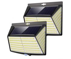 vighep Luce Solare LED Esterno, [ 2 Pezzi] 228 LED Faretti Solari a Led da Esterno 3 Modalità Lampada da Esterno con Sensore di Movimento IP65 Impermeabile Luci Solari per Giardino Parete