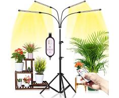 wolezek Lampada LED per Piante con Treppiede, 80LEDs Lampada da Coltivazione Spettro Completo 3000k 6500k 660nm, Treppiede Regolabile 40-120CM, temporizzazione 4/8/12H