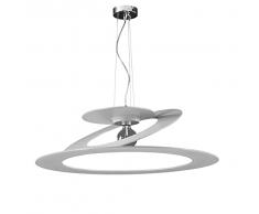Sospensione, Lampadario moderno Planet-arium alluminio tagliato laser col. bianco, design originale, minimal, industriale, 1xE27 LED per cucina, camera, soggiorno, sala. Diametro 70cm.